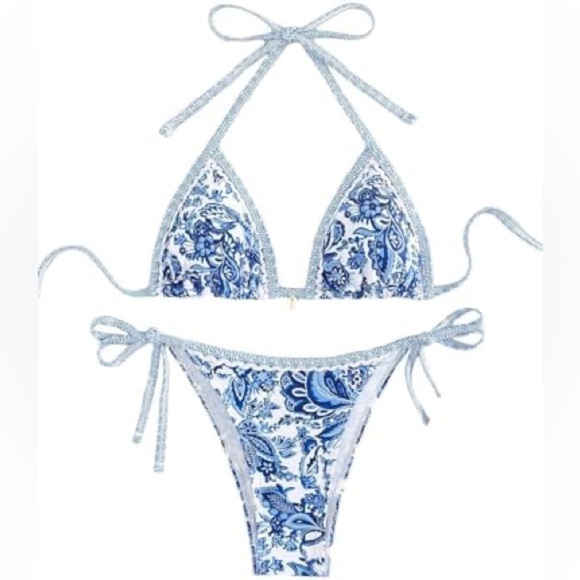 NWT FASHION NOVA PAISLEY PRINT BIKINI SET - Picture 1 of 2